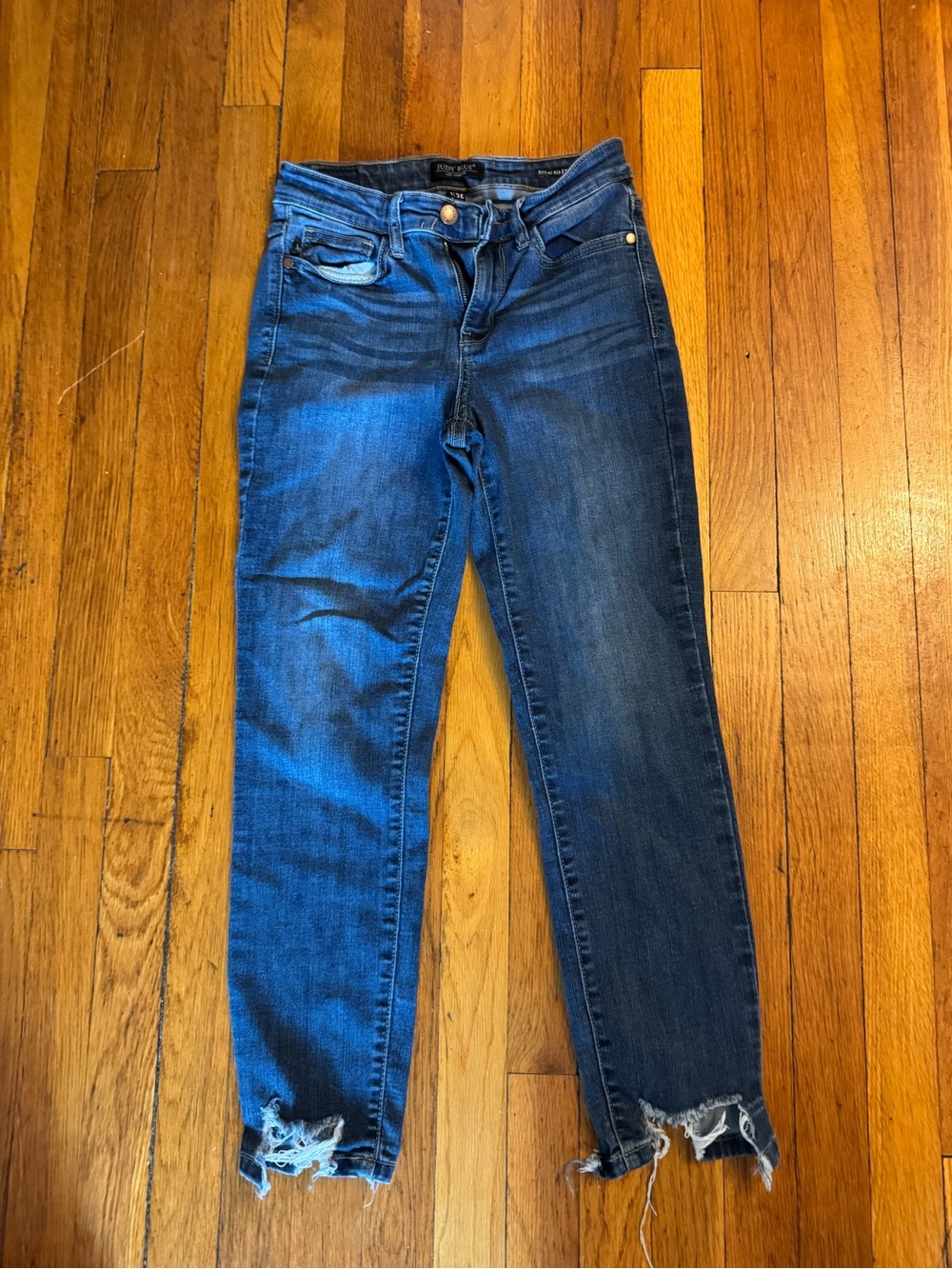 Judy Blue Dark Blue Distressed Skinny Jeans